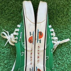 Vans Green Skate-Inspired Sneakers with Slip-On Design